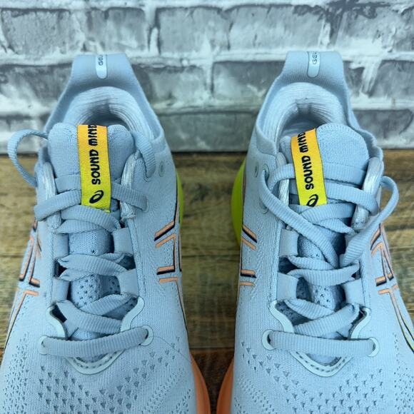 Asics Gel Nimbus 26 Paris Cool Grey Safety Yellow 1012B743 Womens Size 6 - Picture 6 of 11